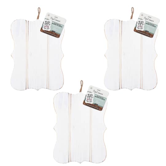 ArtSkills® Small Rustic Whitewash Wooden Plaque, 3ct.